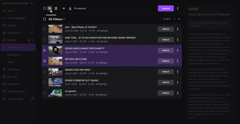 Keep VODs On & Organized